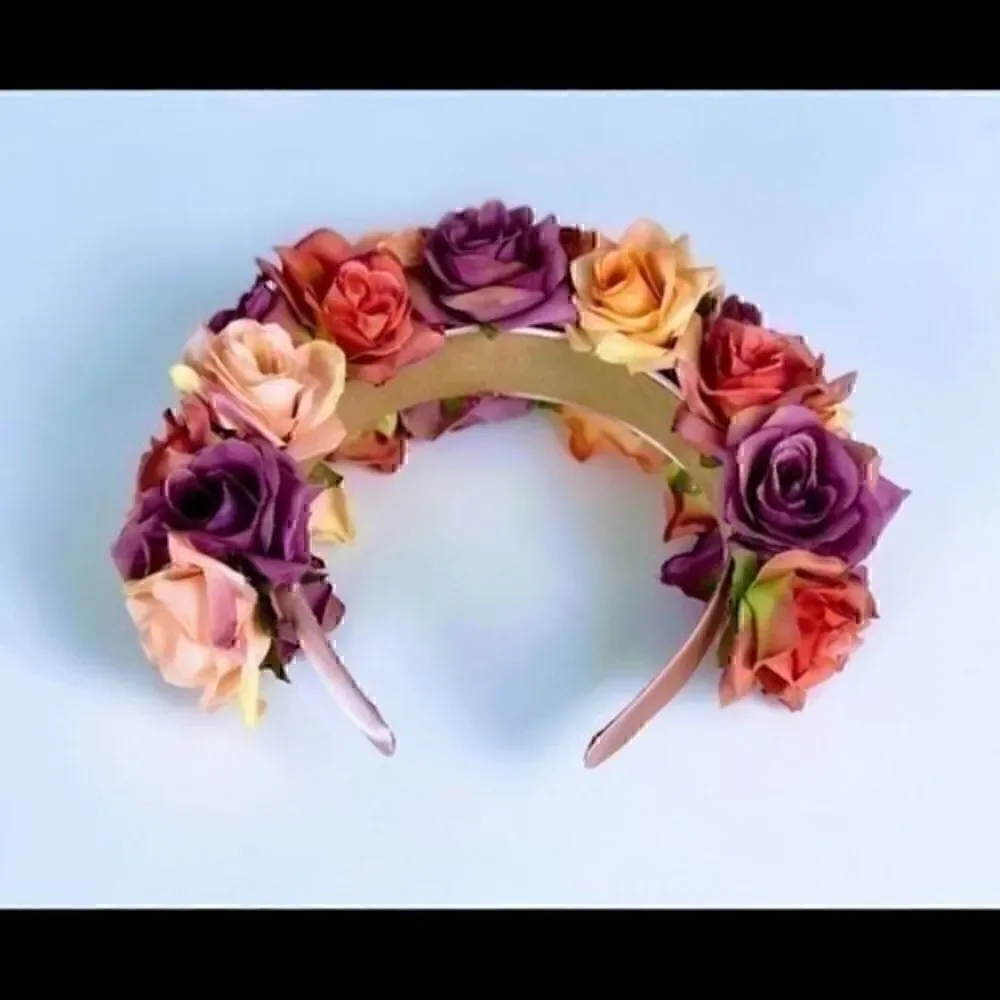Stunning Handmade Pink Pastel Spring Rose Goddess Flower Crown.